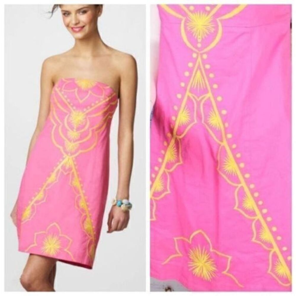 LILLY PULITZER Bowen Embroidered Strapless Dress